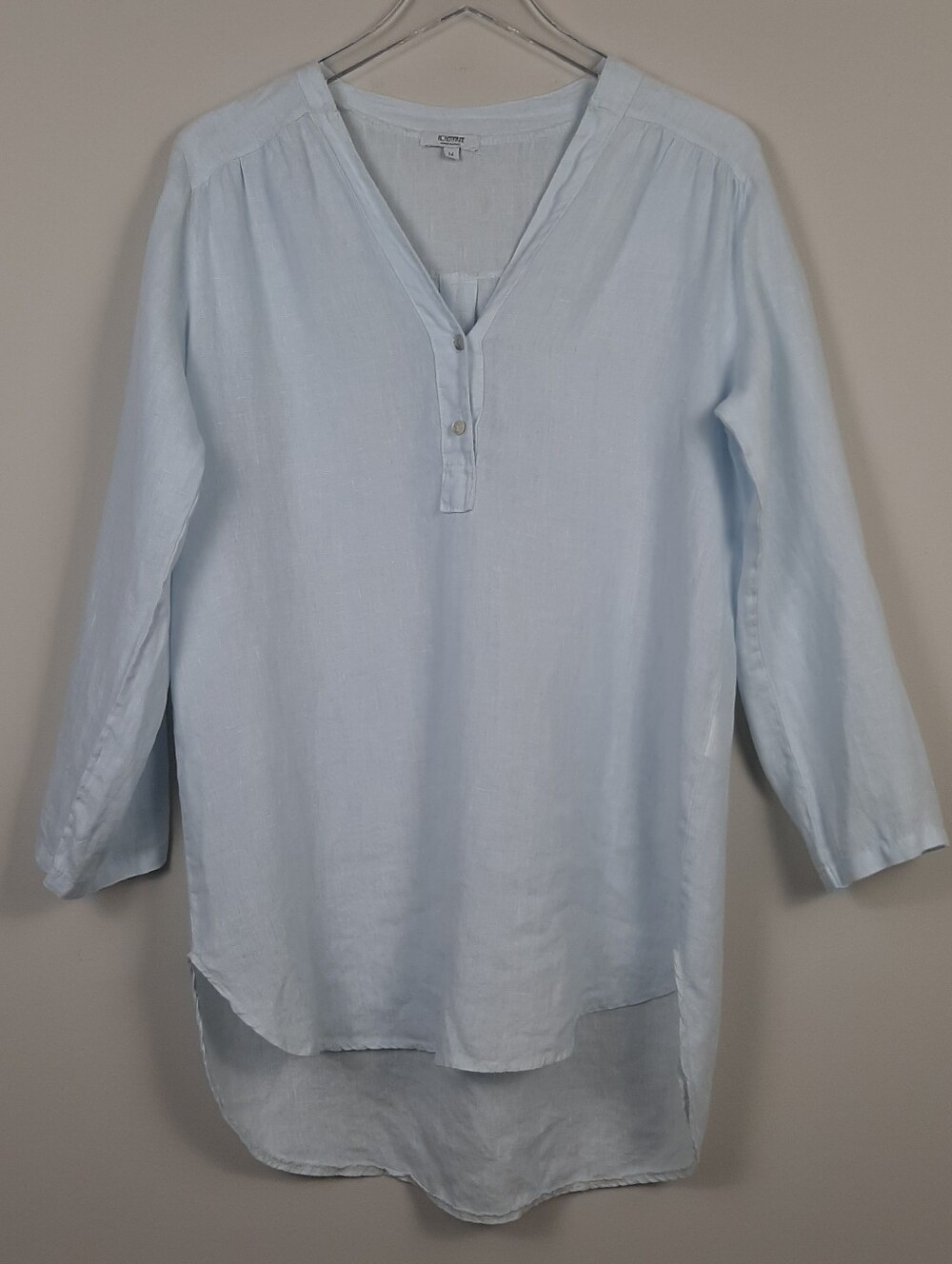Rosemarine Made In Italy Cool Blue Linen Top Medium